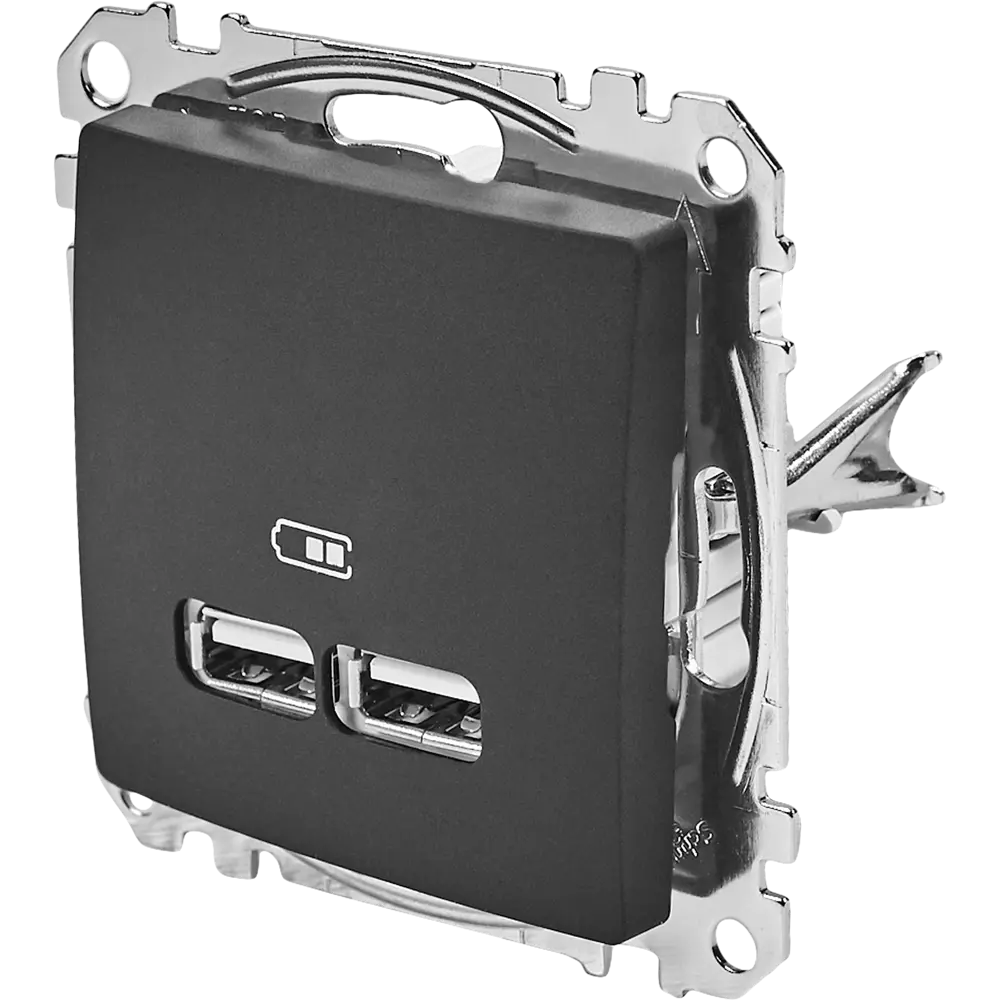 Розетка USB встраиваемая Systeme Electric Sedna, цвет антрацит STLM-2162415 - Вид №1