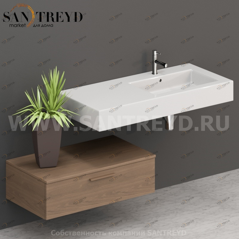 T09052CF Столешницы для использования в сочетании с тумбами и открытыми тумбами 90 см цвет Дуб кофейный ARREDO WOOD Италия Ceramica Globo