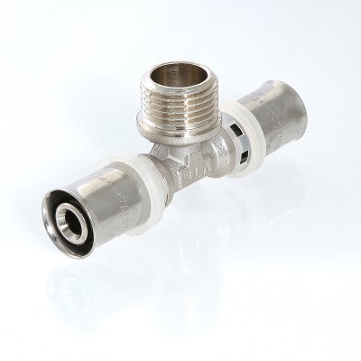 VTm.233.N.200520 Пресс-фитинг – тройник с переходом на наружную резьбу Valtec 20 мм х 3/4" х 20 мм  - Вид №3