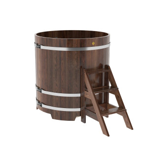 1199 Купель круглая из лиственницы d=1,17х1,2 морёная премиум Alyarus