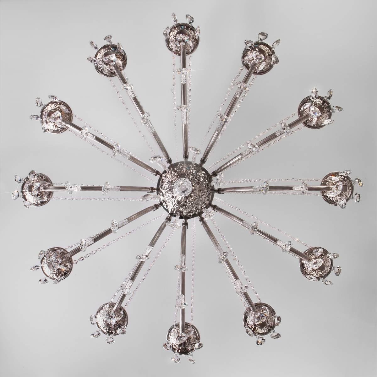 Люстра подвесная серебристая Bogates Liguria 314/12 Strotskis BOGATES ДИЗАЙНЕРСКИЕ, СВЕЧИ 00-3888436 Серебро  - Вид №1