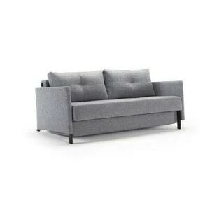 Диван Cubed 160 с подушками, подлокотниками Rests и черными ножками, гранит