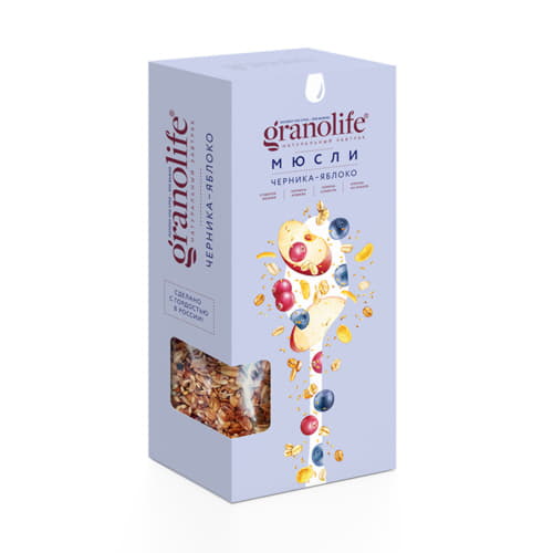 Мюсли Черника-Яблоко Granolife 400 г Santreyd 13363