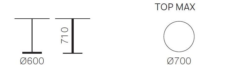 Стальной квадратный круглый стол для контракта Pedrali Arki-Base ARCH-00082540 - Вид №7