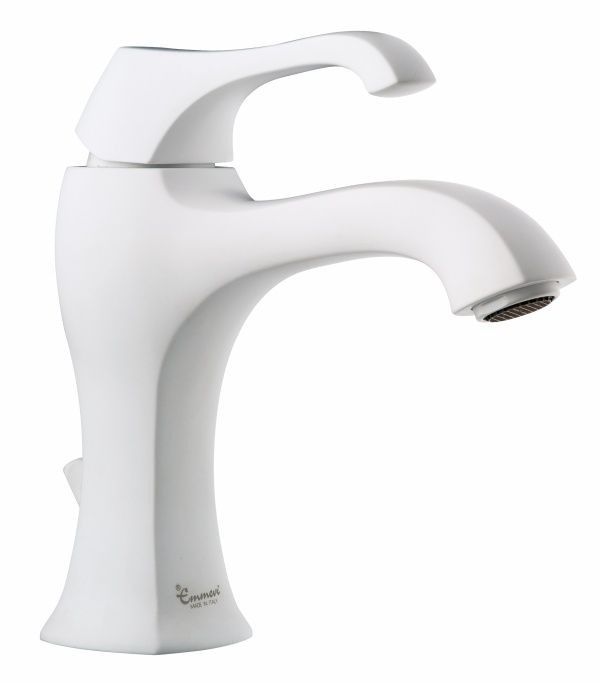 76003BIO Смеситель Ares с донным клапаном для раковины, цвет белый-матовый EMMEVI