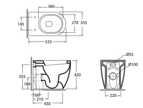 Керамический туалет Azzurra Ceramica Comoda ARCH-00151332 - Вид №1
