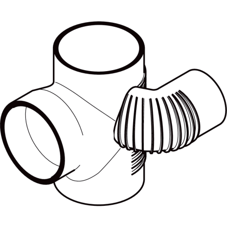 310.872.14.1 Крестовина Geberit Silent-db20, левая со смещенным впуском и дополнительным отводом 88,5° Geberit  - Вид №1