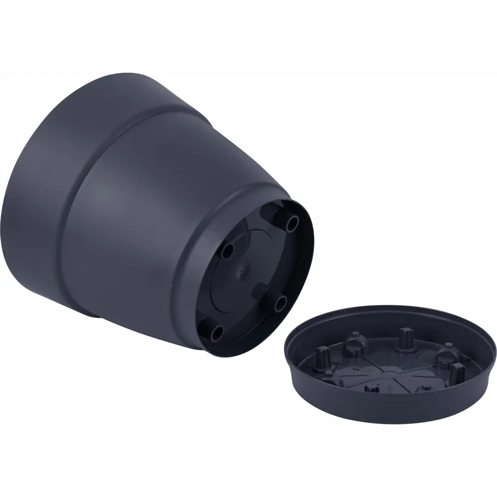 Горшок цветочный Ingreen Villa De Fiori ø46.5 h43 см v48 л пластик вулканический серый STLM-2202595 - Вид №2