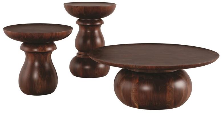 Roche Bobois Круглый журнальный столик из акации Globe trotter sun-id-1412477 - Вид №2