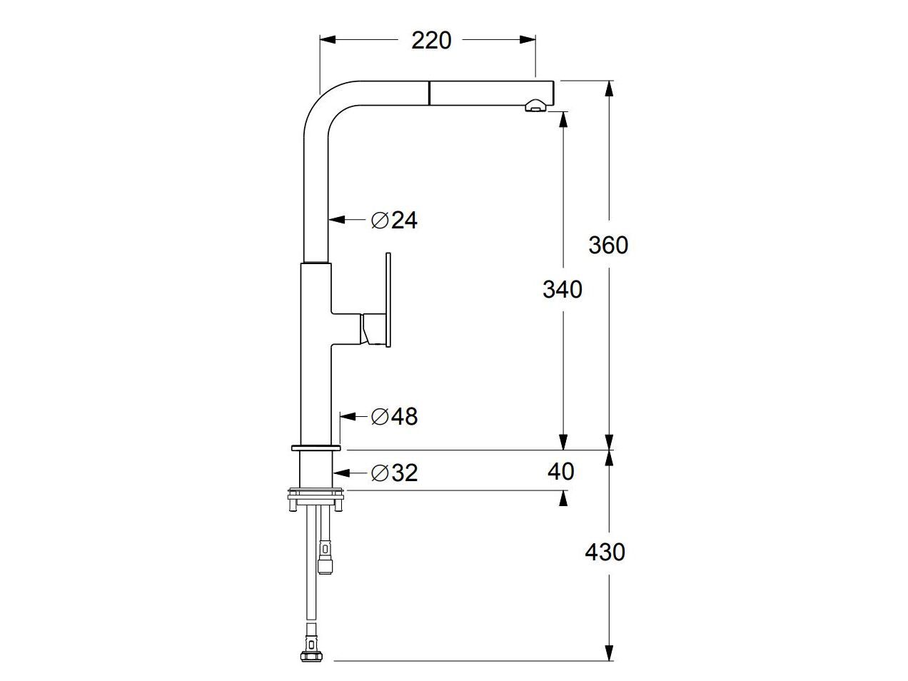 Однорычажный смеситель для кухни с поворотным изливом GUGLIELMI RUBINETTERIE Траверс ARCH-00036811 - Вид №3