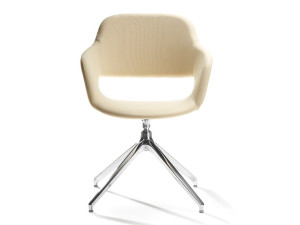 Стул с подлокотниками и алюминиевым поворотным основанием