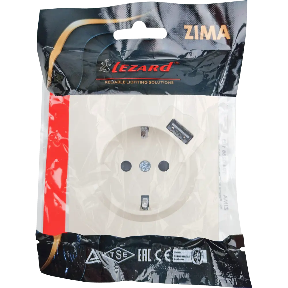 Розетка USB разъем встраиваемая Lezard Zima с заземлением цвет слоновая кость 89446336 STLM-2201405 - Вид №5