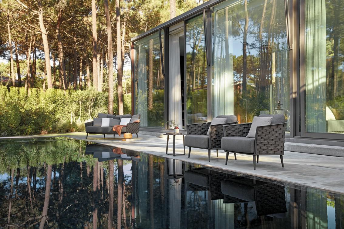 MNST332 Кушетка белая веревка 45мм серебристая Manutti Cascade - Вид №4