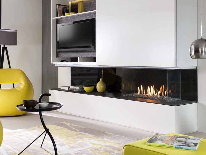 Настенный газовый камин с тройным фасадом KALFIRE G90/44S ARCH-00134541