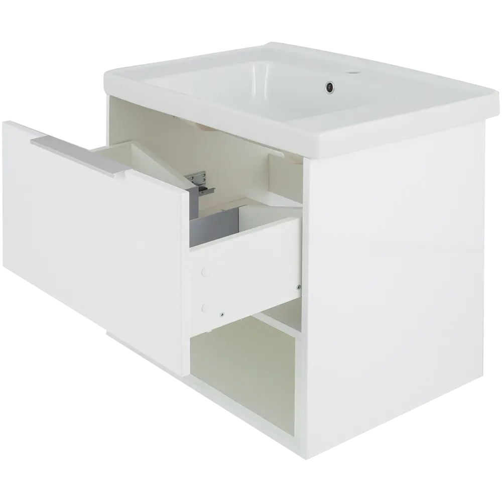 Тумба под раковину напольная/подвесная "Дана" 60 см цвет белый глянец SANFLOR STLM-2060610 - Вид №1