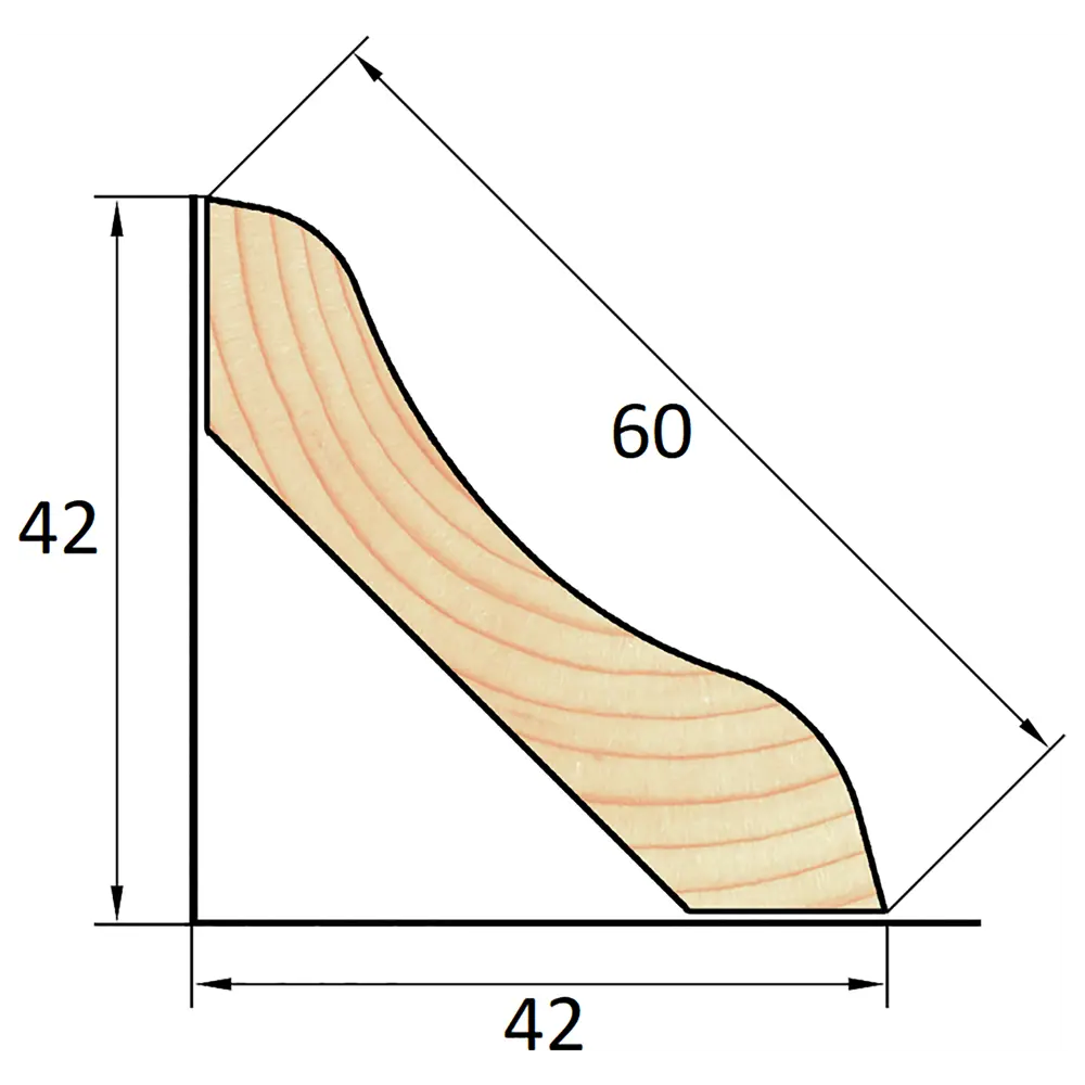 АРЕЛАН Плинтус деревянный гладкий для элегантной отделки стен 13x60x2200 мм 81960902 STLM-0015474 - Вид №2