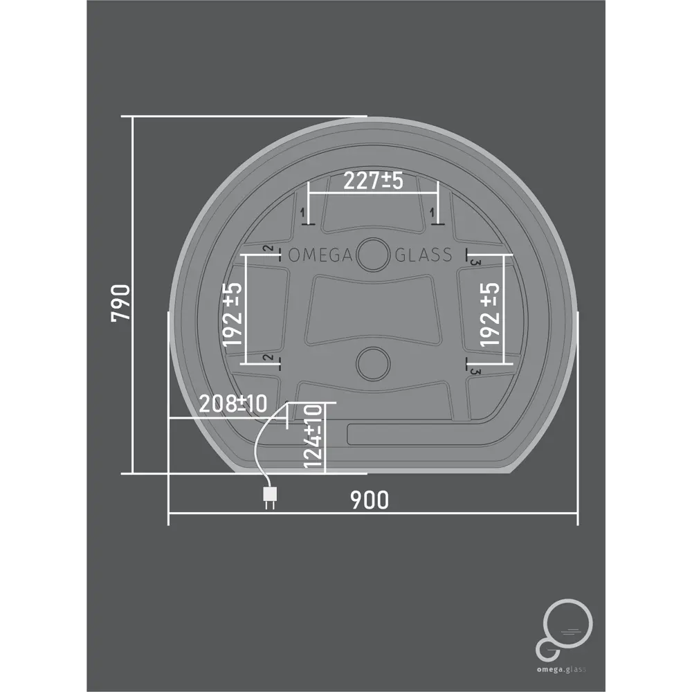 Зеркало Omega Glass Эклипс с LED-подсветкой и сенсорным управлением 86386942 STLM-0068410 - Вид №8