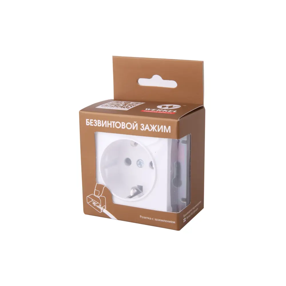 Розетка встраиваемая Werkel с заземлением цвет белый Встраиваемые механизмы STLM-2185156 - Вид №2