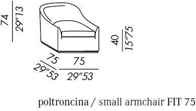 Meridiani Мягкое кресло со съемным чехлом из ткани Lenny fit sun-id-1350364 - Вид №1