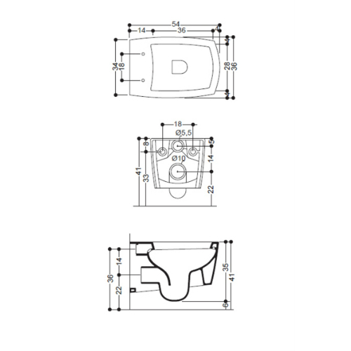 42319 Подвесной унитаз настенный Белый  X-Tre Италия Santreyd - Вид №3