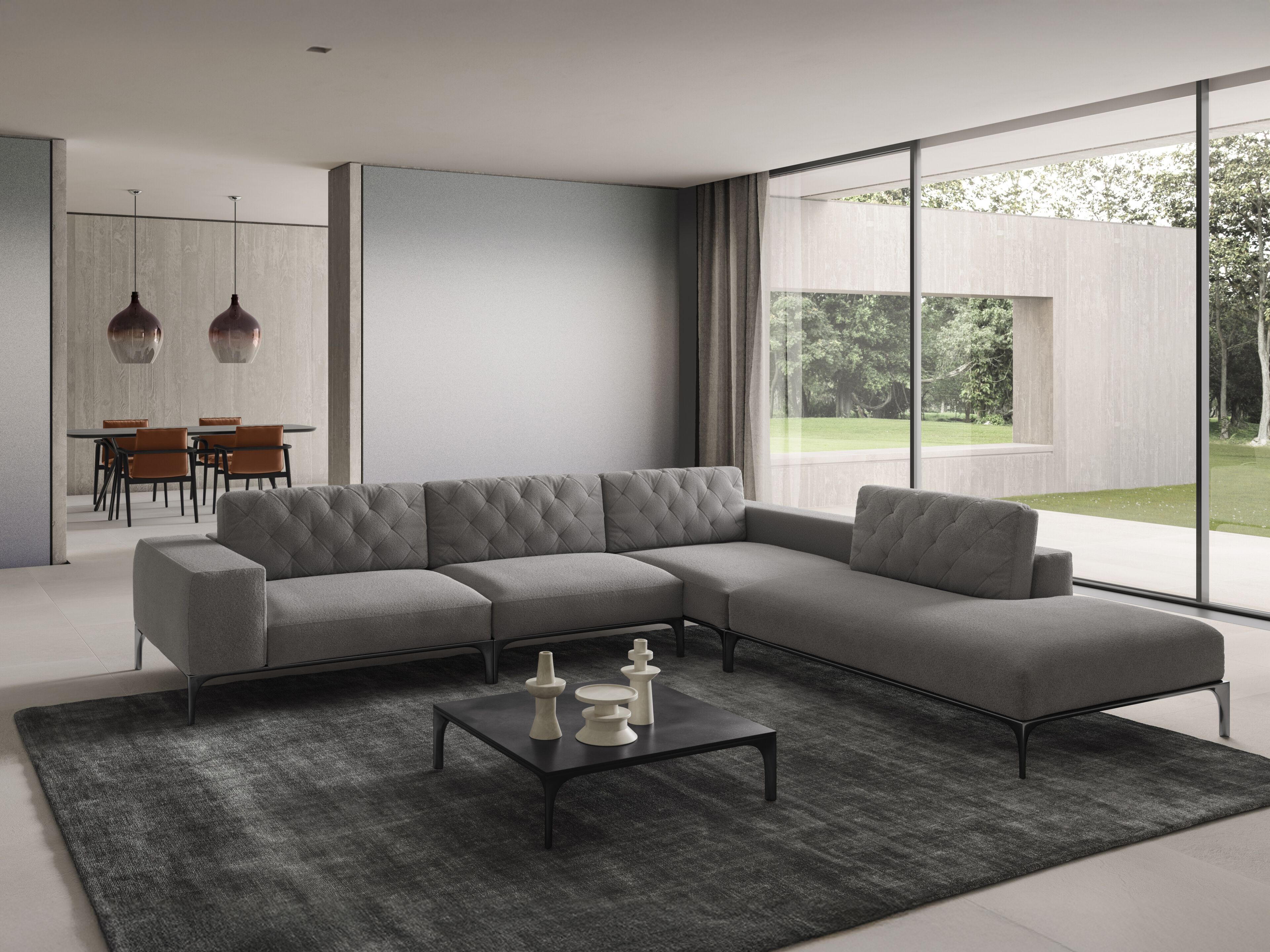 Кожаный угловой диван Natuzzi Italia Skyline ARCH-00085090 - Вид №1