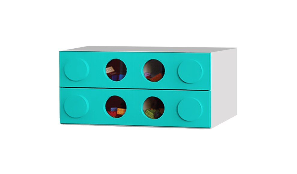 Комод детский малый с 2 ящиками и декором "Леголенд" МАНДАРИН ЛЕГОЛЕНД 178726 Розовый Santreyd  - Вид №3