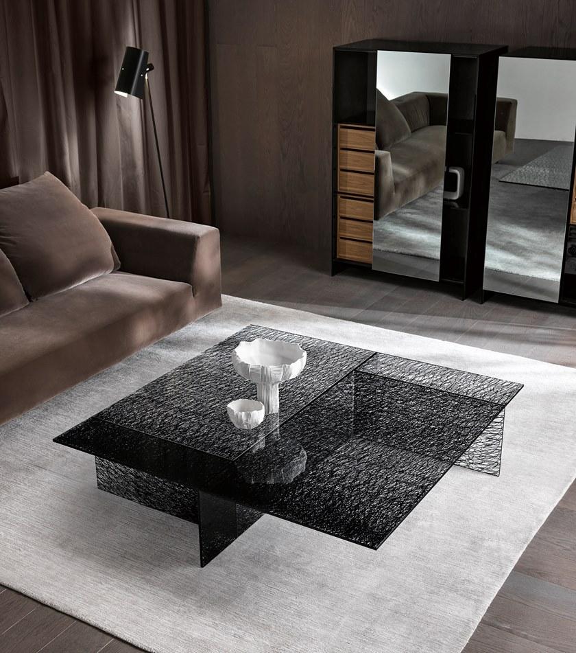 Tonelli Design Квадратный стеклянный журнальный столик Sestante sun-id-1399674 - Вид №1
