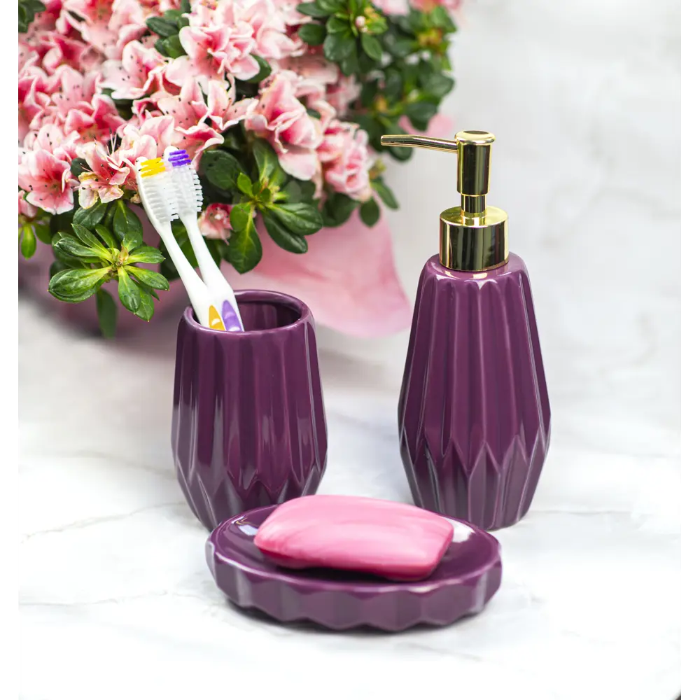 Мыльница Purple керамика цвет фиолетовый 82369136 STLM-2109493 PROFFI HOME - Вид №3