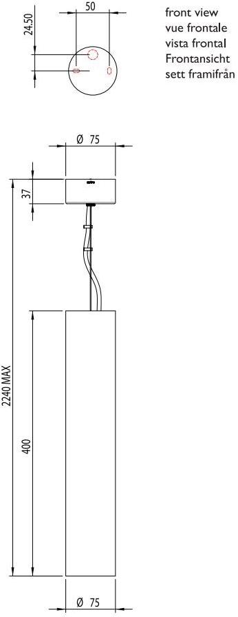 Astro Lighting Подвесной светодиодный светильник из гипса с диммером Osca 1252014  - Вид №4