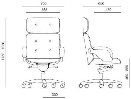 ARTOM by Ultom Поворотное кожаное кресло руководителя с высокой спинкой Nesi sun-id-1367339 - Вид №5