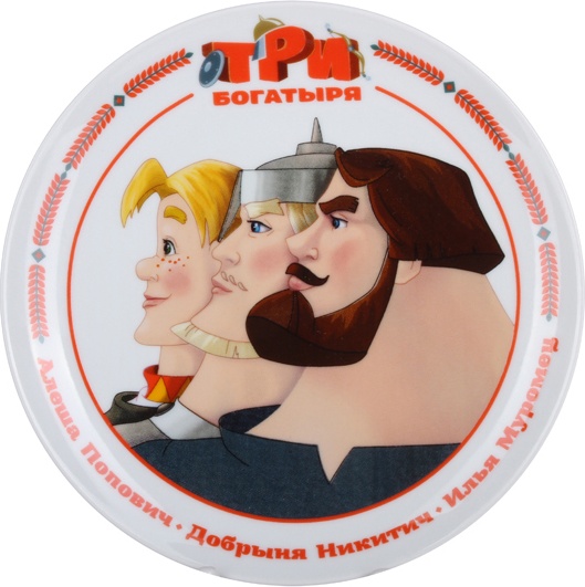 10605249 Императорский фарфоровый завод Подарочный набор тар.дек. 19,5см "Три богатыря" "Эллипс" Фарфор твердый 