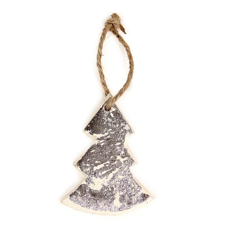 Набор елочных украшений деревянных в подарочной коробке "Звезды, ели, сердца серебряные" Silver star ENJOYME  253087 Серебро  - Вид №8