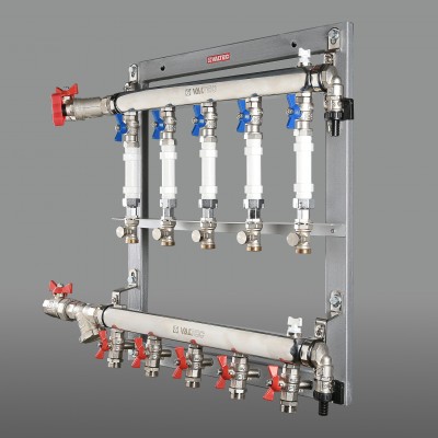 VT.GPM.05S04.L2 Узел этажный для поквартирного учета тепловой энергии Valtec 3/4", 2 вых., ввод слева  - Вид №1