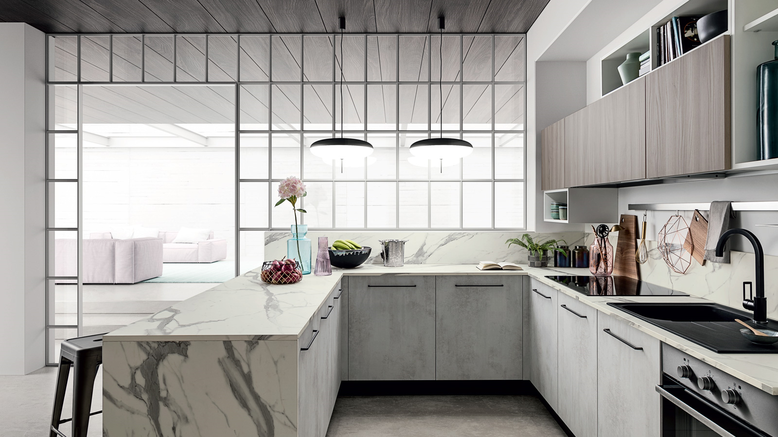 Easy 026  Кухонный гарнитур Ar-Due Effetto cemento