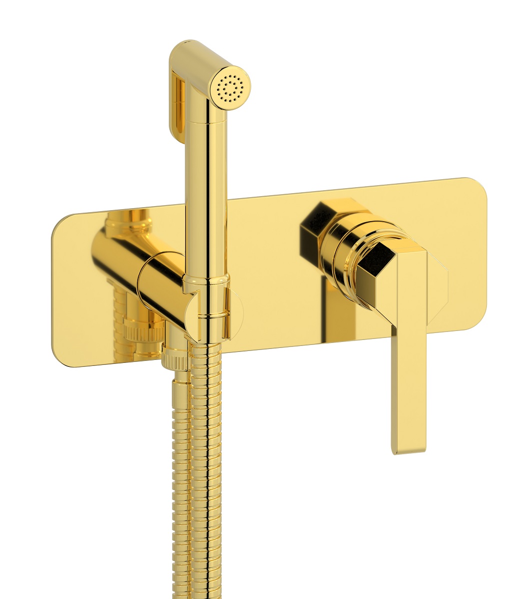 Внешние части гигенического душа со смесителем. WE ARE IB bl706oo Gold Belmondo 