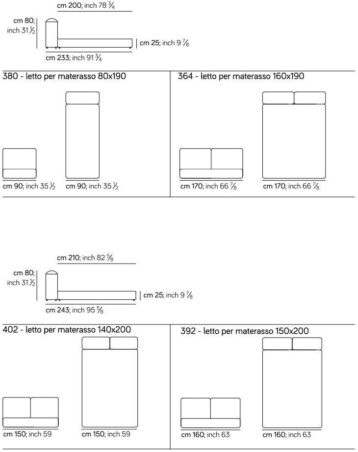 AMURA Двуспальная кровать из ткани с мягким изголовьем Lapis Am035.365 - Вид №1