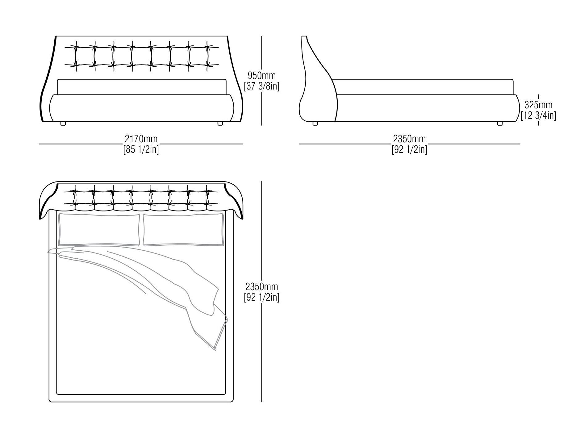 Кровать из ткани и кожи с капитонным изголовьем MisuraEmme SUMO ARCH-00086178 - Вид №5