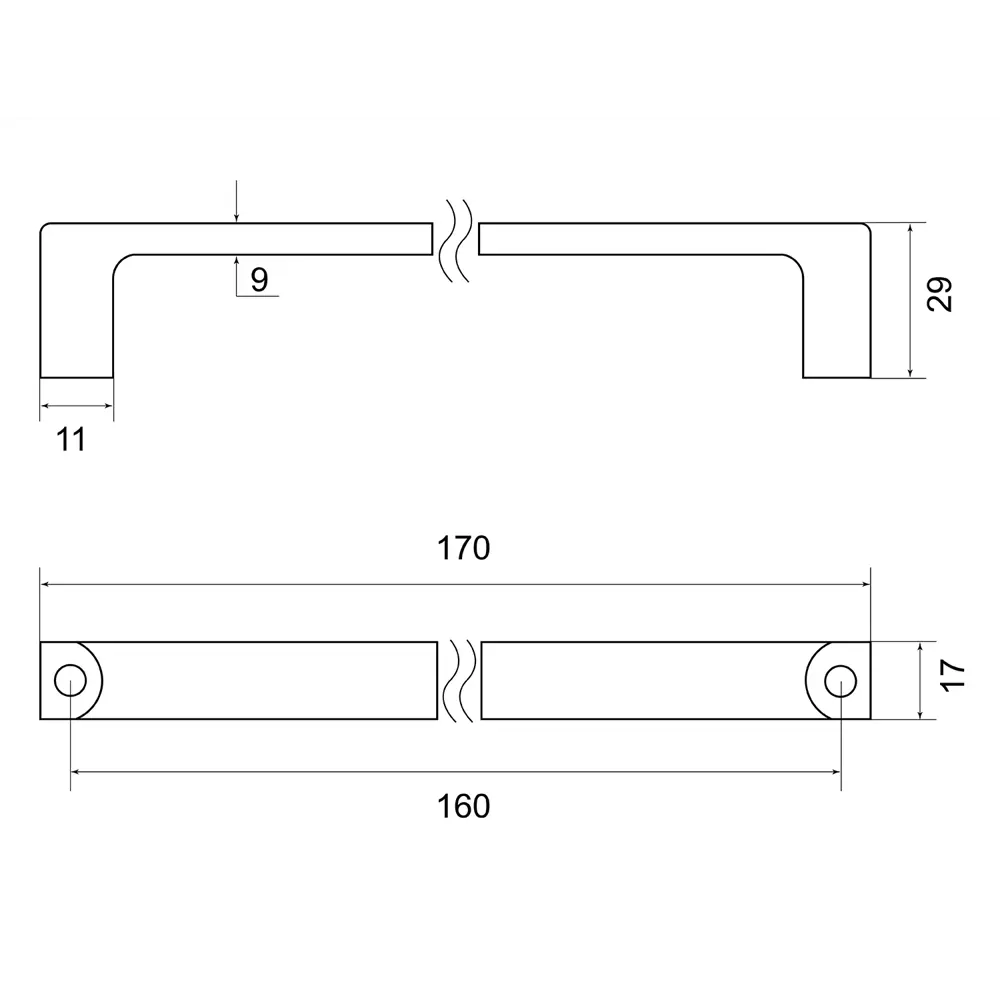 86899790 Ручка-скоба мебельная Still ЦАМ 160 мм цвет черный STLM-1008514 PALLADIUM  - Вид №2
