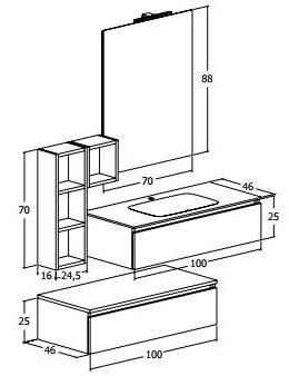 LEGNOBAGNO Модульная подвесная тумба под умывальник из дерева Urban sun-id-1455710 - Вид №2