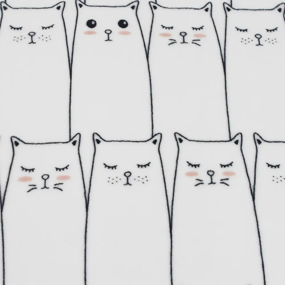 Плед «Баюн» 140x200 см фланель цвет белый/чёрный BELEZZA STLM-2157961 - Вид №1