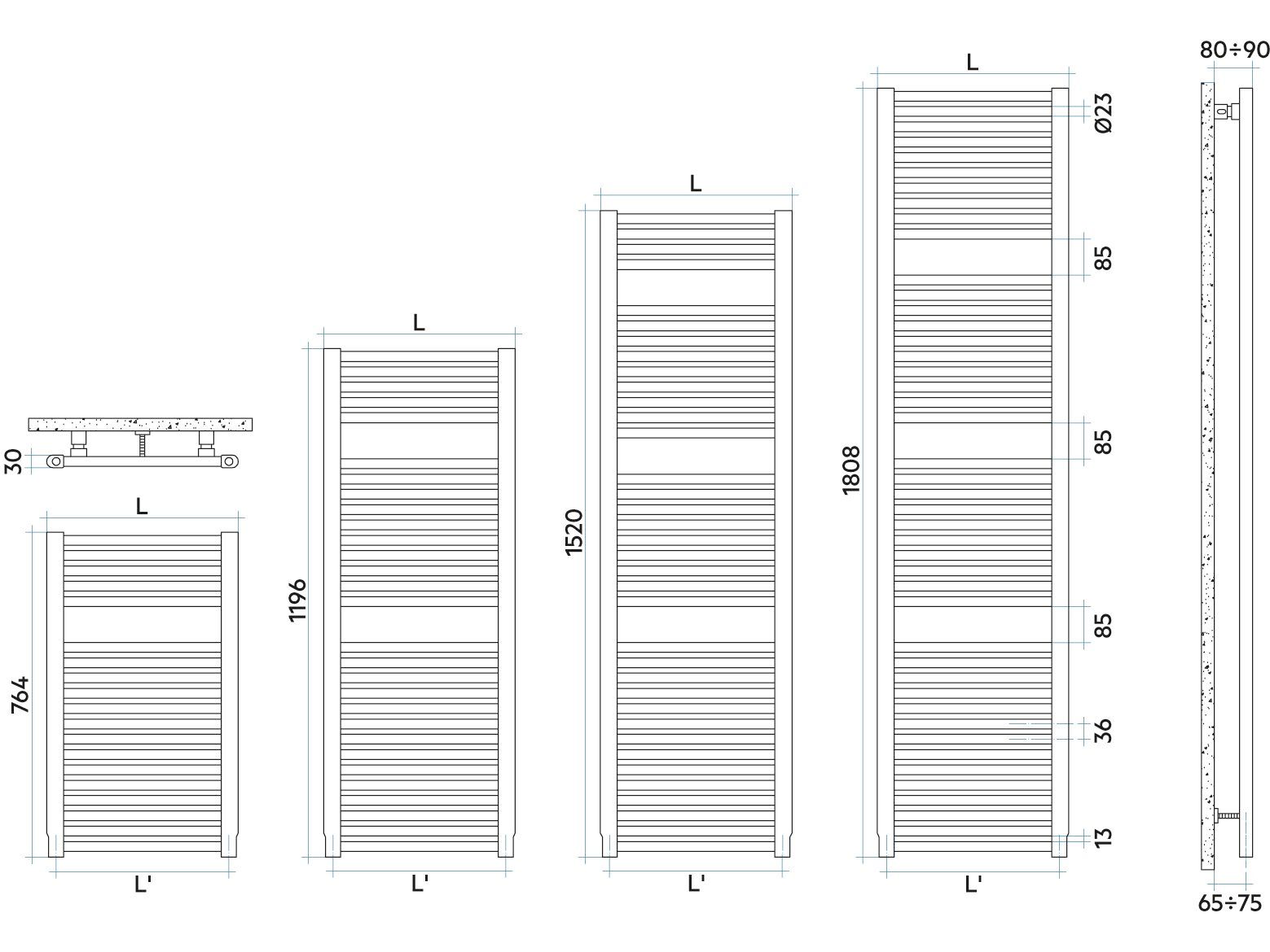Хромированный радиатор для ванной комнаты Irsap Novo ARCH-00055789 - Вид №4
