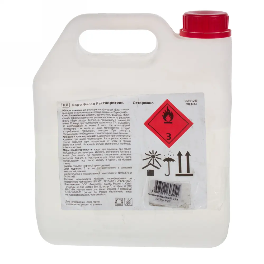 Растворитель Euro Faсade, 3 л Tikkurila STLM-2153222 - Вид №1