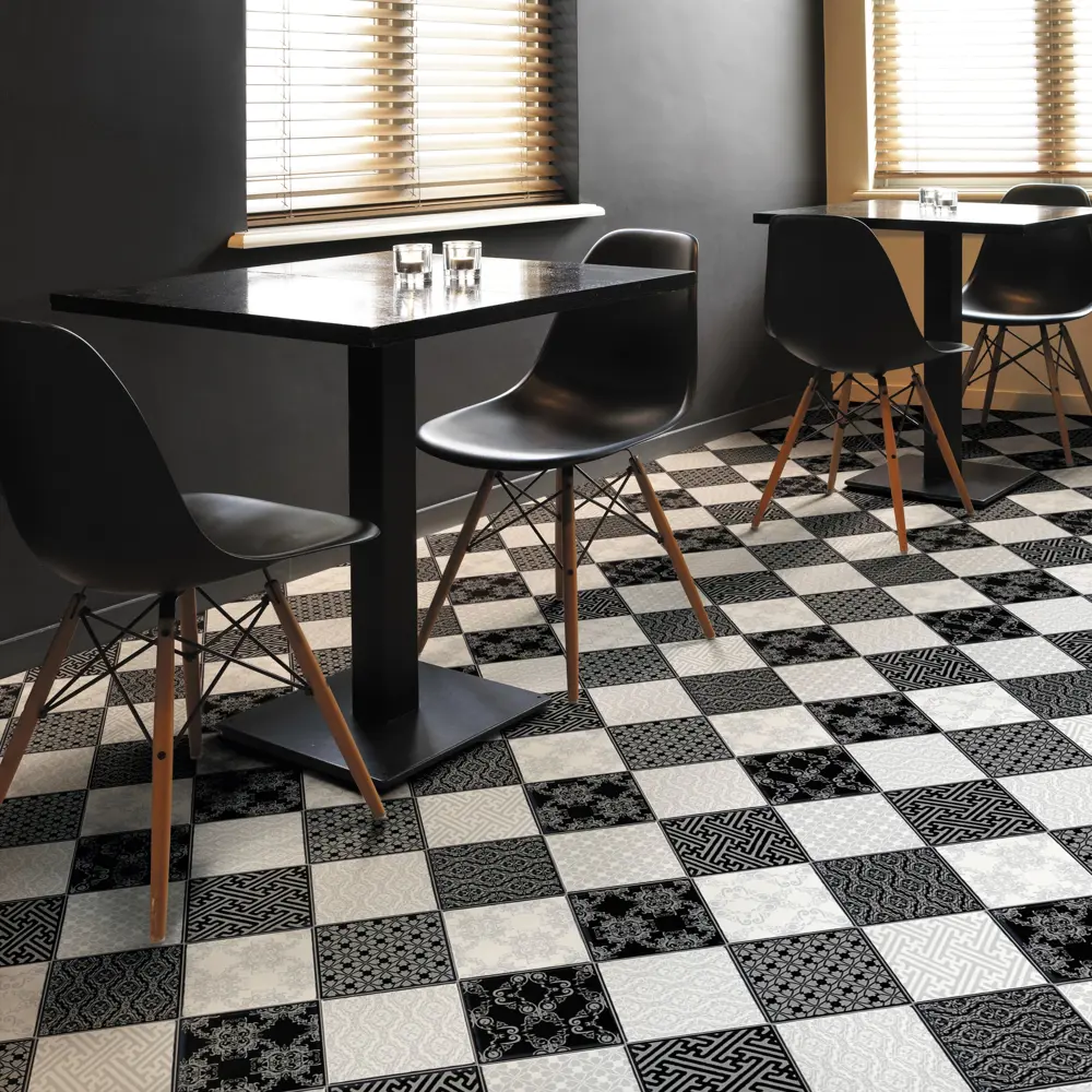 JUTEKS Линолеум «Викторианская шахматка» для гостиных и прихожих 82312400