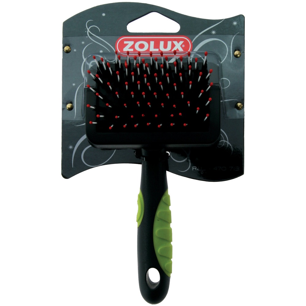 Т0040349 Пуходерка с каплей, малая, двойная щетина, салат. ручка ZOLUX 