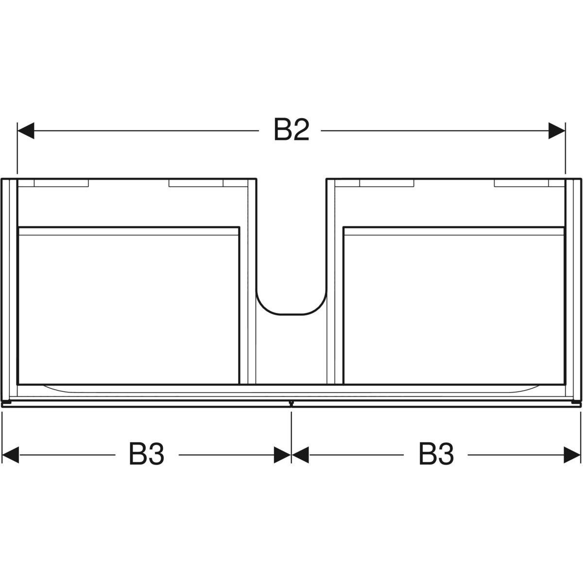 Двойной подвесной умывальник с ящиками Geberit Xeno2 ARCH-00014308 - Вид №4