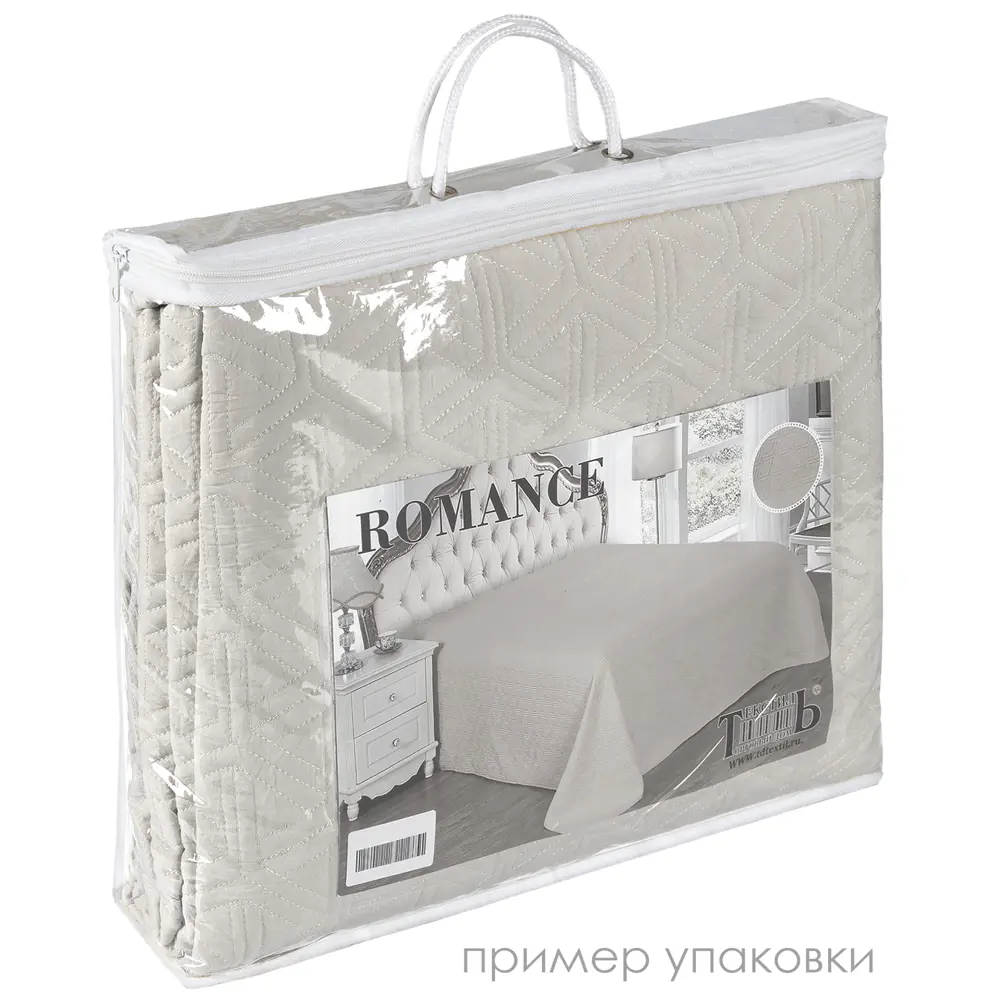 Покрывало 220x240 см велюр стёганый цвет серый Santreyd STLM-2049942 - Вид №4