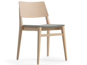 Штабелируемый стул из бука с мягким сиденьем