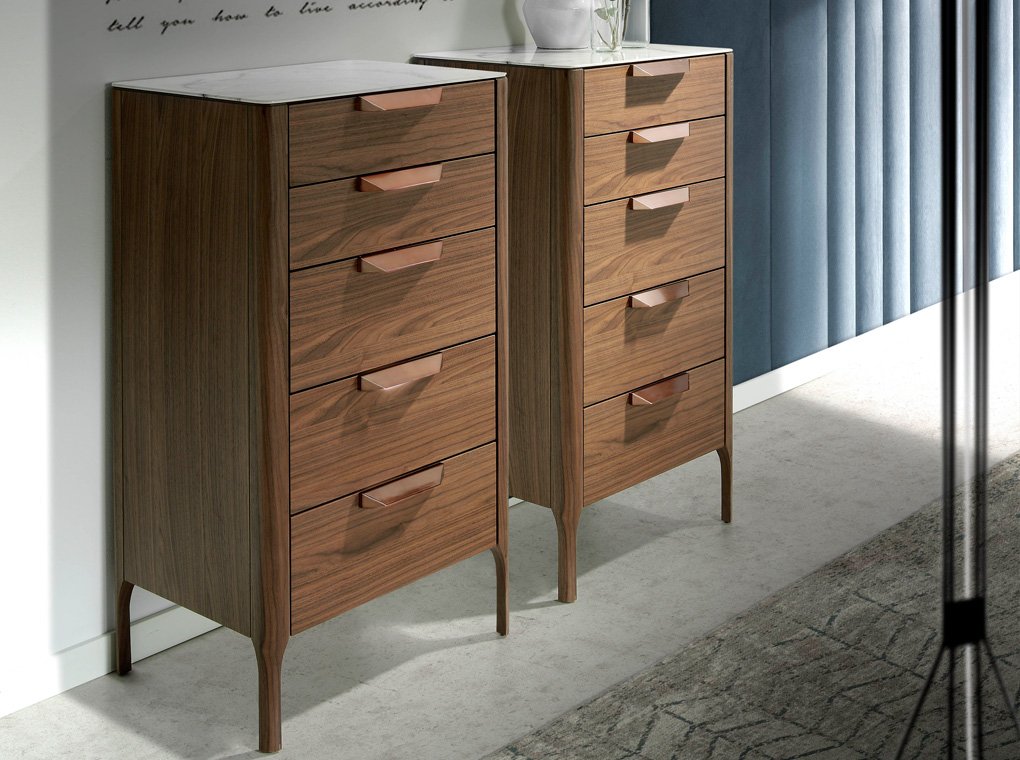 Комод деревянный высокий с 5 ящиками орех CP1806-A от Angel Cerda ANGEL CERDA ДИЗАЙНЕРСКИЕ 321300 Коричневый;орех  - Вид №6