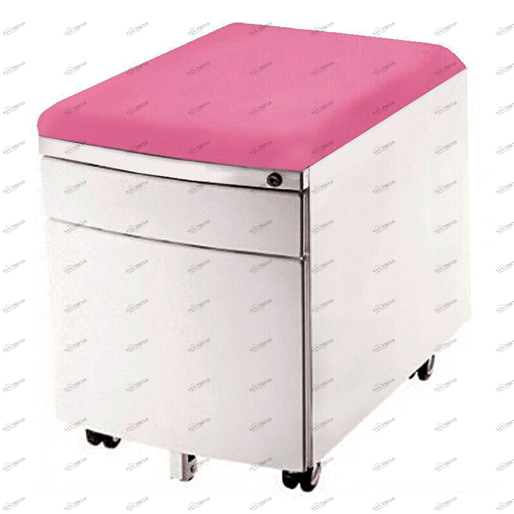 Тумбочка с колесами белая, розовая подушка A/C Pure COMF-PRO  336244 Белый;розовый Santreyd 