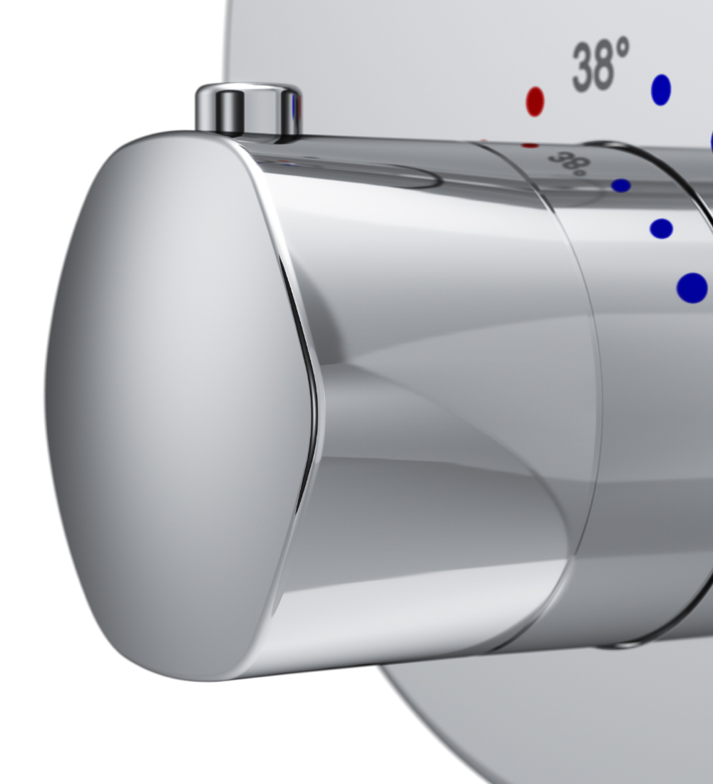 F9085500 смеситель д/ванны/душа с термостатом монтируемый в стену хром шт AM.PM Gem - Вид №5